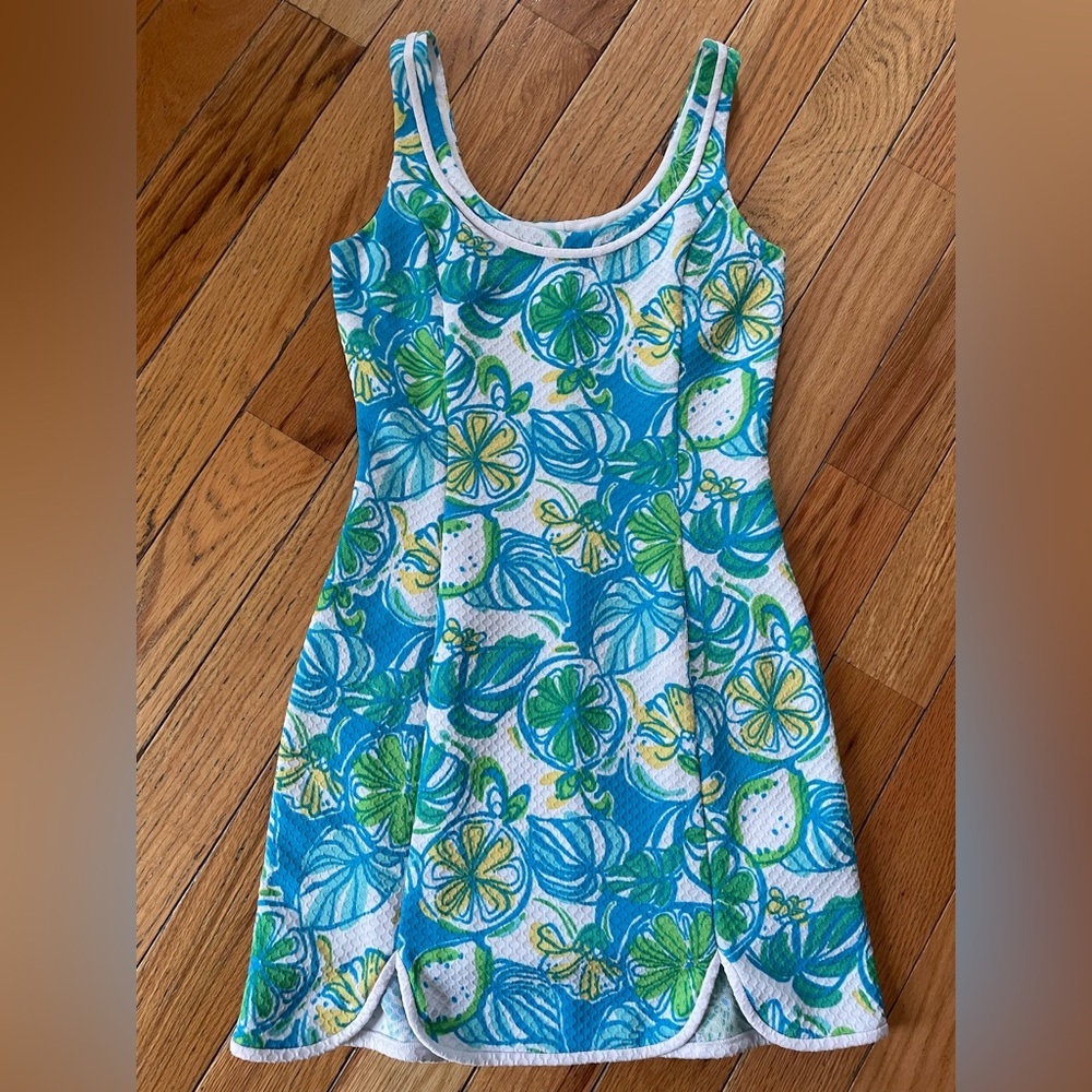 Lilly Pulitzer Blue, Green & White Floral Mini Dress